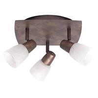 BRILLIANT lamp Milos Spotrondell 3flg oud koper/wit-albast | 3x R50, E14, 40W, geschikt voor reflectorlampen (niet inbegrepen) | Schaal A ++ tot E | Hoofden draaien