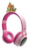 LEXIBOOK, Disney Princesas, 2-1 Auriculares inalámbricos y con Cable con Corona de Princesa, Sonido Limitado a 85 dB, Efectos de luz, Plegables, Ajustables, Recargables, HPBT015DP