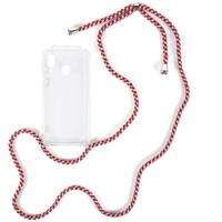 Shop4 - Samsung Galaxy A40 Hoesje - Zachte Back Case met Koord Multi Rood