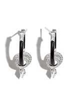 Nikos Koulis boucles d'oreilles en or blanc 18ct ornées de diamants et d'émail - Argent - thumbnail