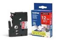 Labeltape brother tze-435 12 mm x 8 m hard rood / wit