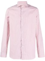 Canali chemise en coton à rayures - Rouge - thumbnail