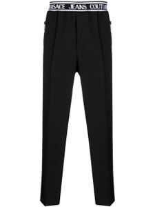 Versace Jeans Couture pantalon slim à taille à logo - Noir