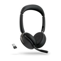 Jabra Evolve2 65 Flex Link380a UC On Ear headset Computer Bluetooth Stereo Zwart Noise Cancelling Headset, Microfoon uitschakelbaar (mute), Volumeregeling, - thumbnail