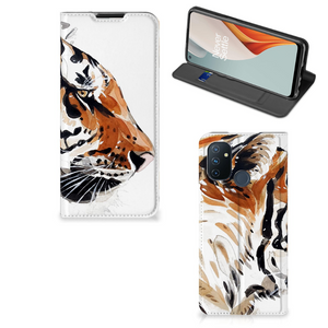 Bookcase OnePlus Nord N100 Watercolor Tiger