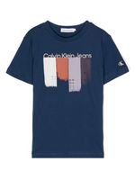 Calvin Klein t-shirt en coton à logo imprimé - Bleu