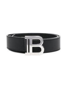 Balmain Kids ceinture en cuir à boucle logo - Noir