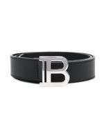 Balmain Kids ceinture en cuir à boucle logo - Noir - thumbnail