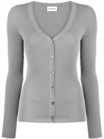 P.A.R.O.S.H. cardigan nervuré à col v - Gris