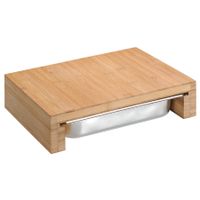 Bamboe houten snijplank 27 x 37 cm met gastronorm 1/2 opvangbak