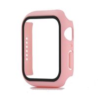 Hoesje geschikt voor Apple Watch 44MM - Hardcase - Screenprotector - Kunststof - Roze