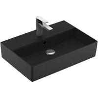 Villeroy & Boch Memento 2.0 wastafel onderzijde geslepen 60x42cm met overloop 1 kraangat ceramic+ ebony 4A226GS5 4A226GS5 - thumbnail