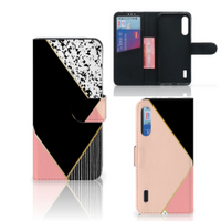 Xiaomi Mi A3 Book Case Zwart Roze Vormen