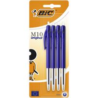 Balpen Bic M10 blauw medium blister ÃƒÆ' 4st - thumbnail