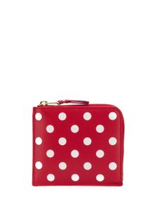 Comme Des Garçons Wallet portefeuille zippé à pois - Rouge