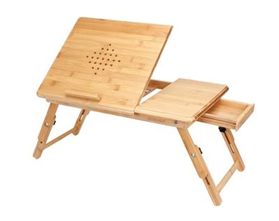Laptoptafel Bamboe 55x28x35cm met ventilatiegaten en lade Laptoptafel Bamboe 55x28x35cm met ventilatiegaten en lade
