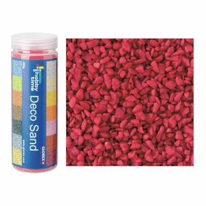 Grof decoratie zand/kiezels bordeaux rood 500 gram   -