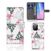 Samsung S10 Lite Telefoonhoesje met Pasjes Flamingo Triangle - thumbnail