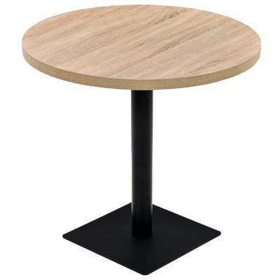 vidaXL Bistrotafel rond 80x75 cm MDF en staal eikenkleur