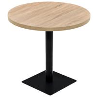 vidaXL Bistrotafel rond 80x75 cm MDF en staal eikenkleur