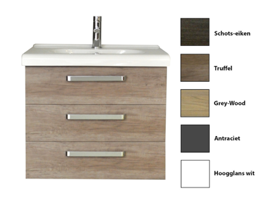 Sanicare Q9 badkamermeubel 3 laden 80 cm antraciet