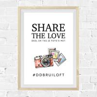 Poster hashtag bruiloft watercolor festival