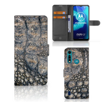 Motorola G8 Power Lite Telefoonhoesje met Pasjes Krokodillenprint