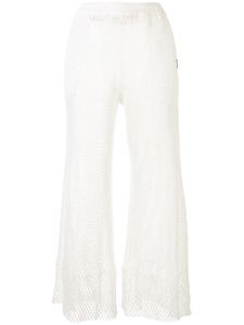 Maison MIHARA YASUHIRO pantalon évasé en résille - Blanc