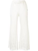 Maison MIHARA YASUHIRO pantalon évasé en résille - Blanc