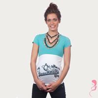 Op en Top Zwanger Zwangerschaps Buikband Beach Baby Wit