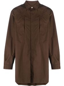 Rick Owens chemise oversize à col italien - Marron