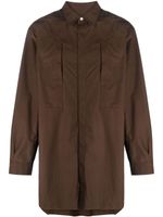 Rick Owens chemise oversize à col italien - Marron