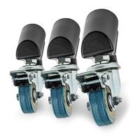 Walimex pro Statiefwielen, Pro 3-delige set, statiefwielen, volledig metaal, wielen 50 mm diameter, met rubberen loopvlak en rem, voor statiefpoten met 18-23 mm diameter, voor lichtlampen en