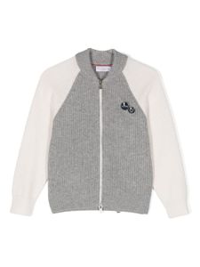 Brunello Cucinelli Kids cardigan en cachemire à fermeture zippée - Gris