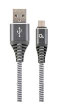 Gembird CC-USB2B-AMMBM-1M-WB2 USB-kabel USB 2.0, Micro-USB B, USB A, grijs/wit