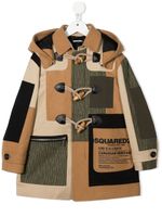 DSQUARED2 KIDS duffle-coat à design patchwork - Marron