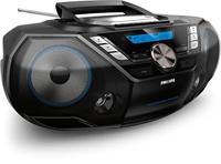 Philips AZB798T / 12 CD-Soundmachine, draagbare CD-speler (radio DAB + / FM, Bluetooth, CD, MP3-CD, USB, cassette, alles-in-één geluidssysteem), Zwart