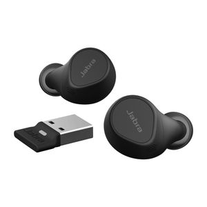 Jabra Evolve2 Buds In Ear oordopjes Bluetooth Stereo Zwart Ruisonderdrukking (microfoon), Noise Cancelling Oplaadbox, Microfoon uitschakelbaar (mute), Inductie