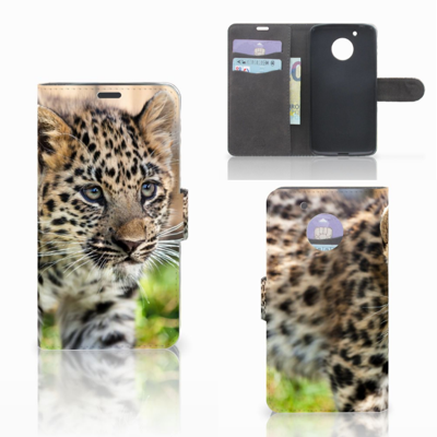 Motorola Moto G5 Telefoonhoesje met Pasjes Baby Luipaard Motorola Moto G5 Telefoonhoesje met Pasjes Baby Luipaard