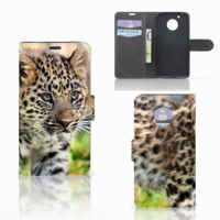Motorola Moto G5 Telefoonhoesje met Pasjes Baby Luipaard