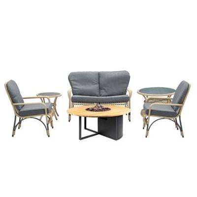 Garden Impressions Olaf loungeset naturel incl. Cosiloft vuurtafel