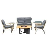 Garden Impressions Olaf loungeset naturel incl. Cosiloft vuurtafel