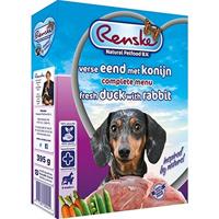 10x Renske Vers Vlees Hondenvoer Eend - Konijn 395 gr