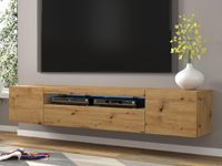 Tv-meubel AUREO 3 deuren 200 cm artisan eik met led - thumbnail