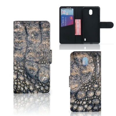 Nokia 1 Plus Telefoonhoesje met Pasjes Krokodillenprint Nokia 1 Plus Telefoonhoesje met Pasjes Krokodillenprint