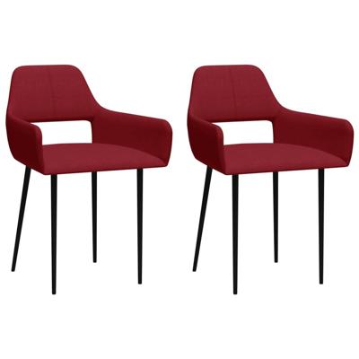 Vidaxl Eetkamerstoelen 2 St Stof Wijnrood