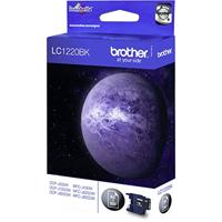 Brother LC-1220BK Inkjetcartridge, zwart, enkele verpakking, standaard rendement, inclusief 1 x inkjetcartridge, originele benodigdheden van Brother