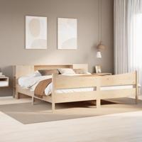 vidaXL Bedframe zonder matras massief grenenhout 200x200 cm, bed, bed ombouw, twijfelaar bed, bedbodem, slaapkamermeubel, tweepersoonsbed