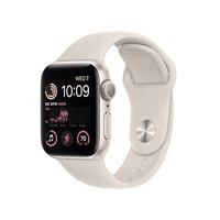 Apple Watch SE (2e generatie) (GPS, 40 mm) Smartwatch - aluminium behuizing van Polarstern, sportarmband van Polarstern - Regular. Fitness- en slaaptracker, ongevallendetectie, hartslagmeter, waterbescherming