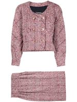 CHANEL Pre-Owned tailleur-jupe en tweed à boutonnière croisée (1993) - Rouge